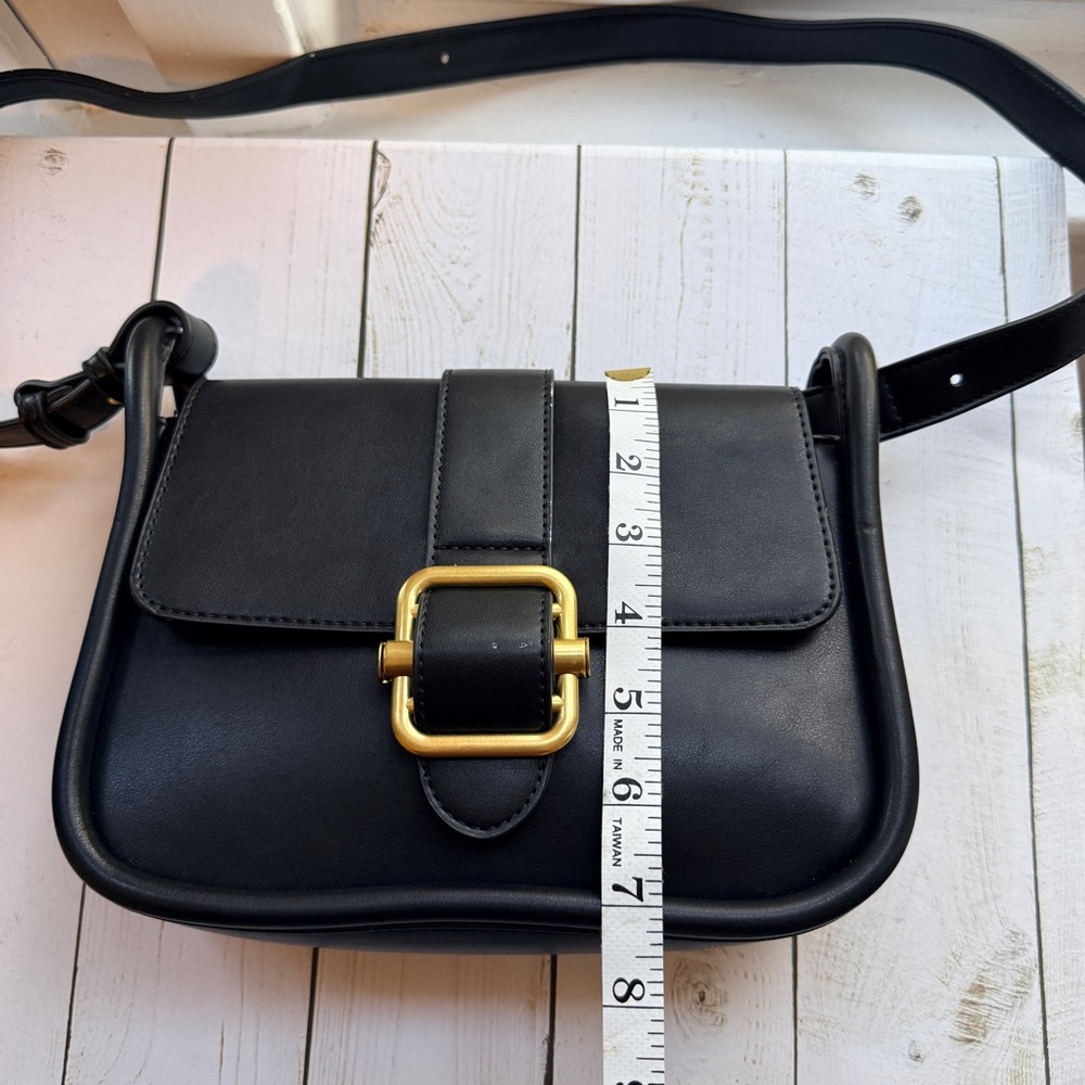 Miztique | Black Crossbody Bag with Gold Buckle - Picture 8 of 12